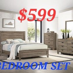 BEDROOM SET SPECIALS BED DRESSER MIRROR NIGHTSTAND AND CHEST EASY CREDIT APPROVAL NO CREDIT CHECK