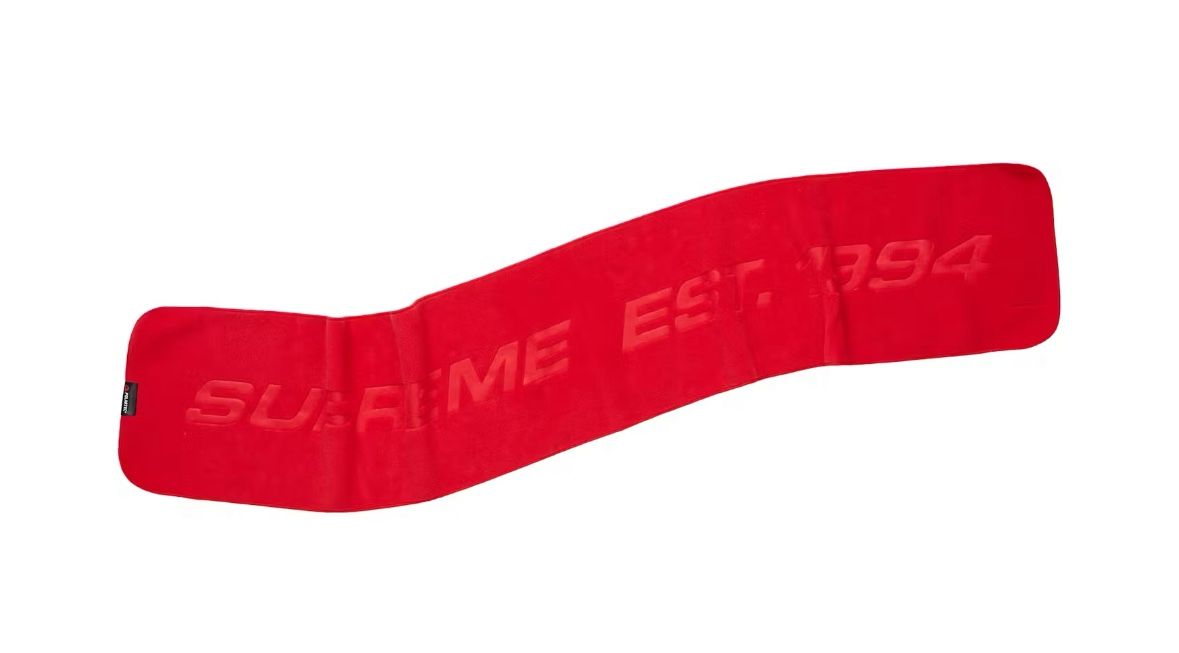 Brand New Red Supreme Polartec Scarf