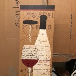 Wine Inspired Wall Picture 20”x8”