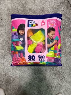 Mega Bloks 80-Piece Big Building Bag Pink