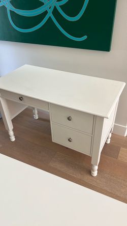 Pottery Barn kids white desk and hutch