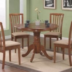 Brand New 5PC Light Brown Circle Dining Set