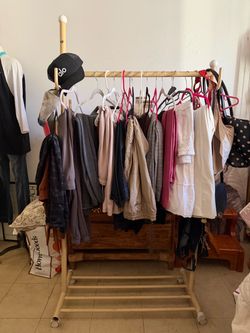 Rolling Metal Clothing Rack