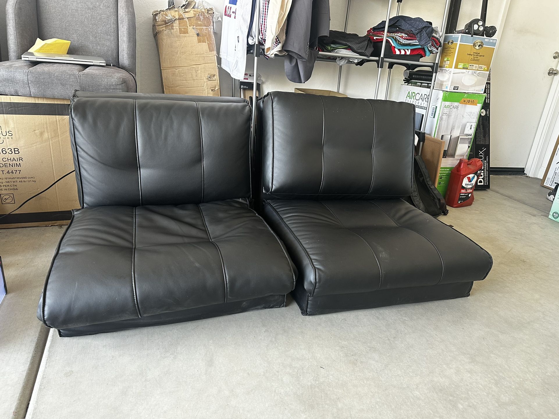 Black Leather Convertible Chairs