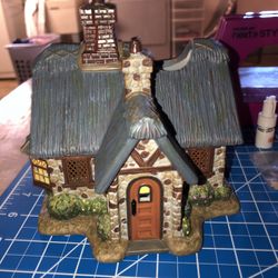 Thomas Kinkade House Figurine With An Opening To Hold A Candle 