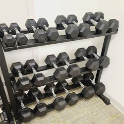 5-50lbs Rubber Hex Dumbbells Set NEW IN BOX FIRM PRICE 