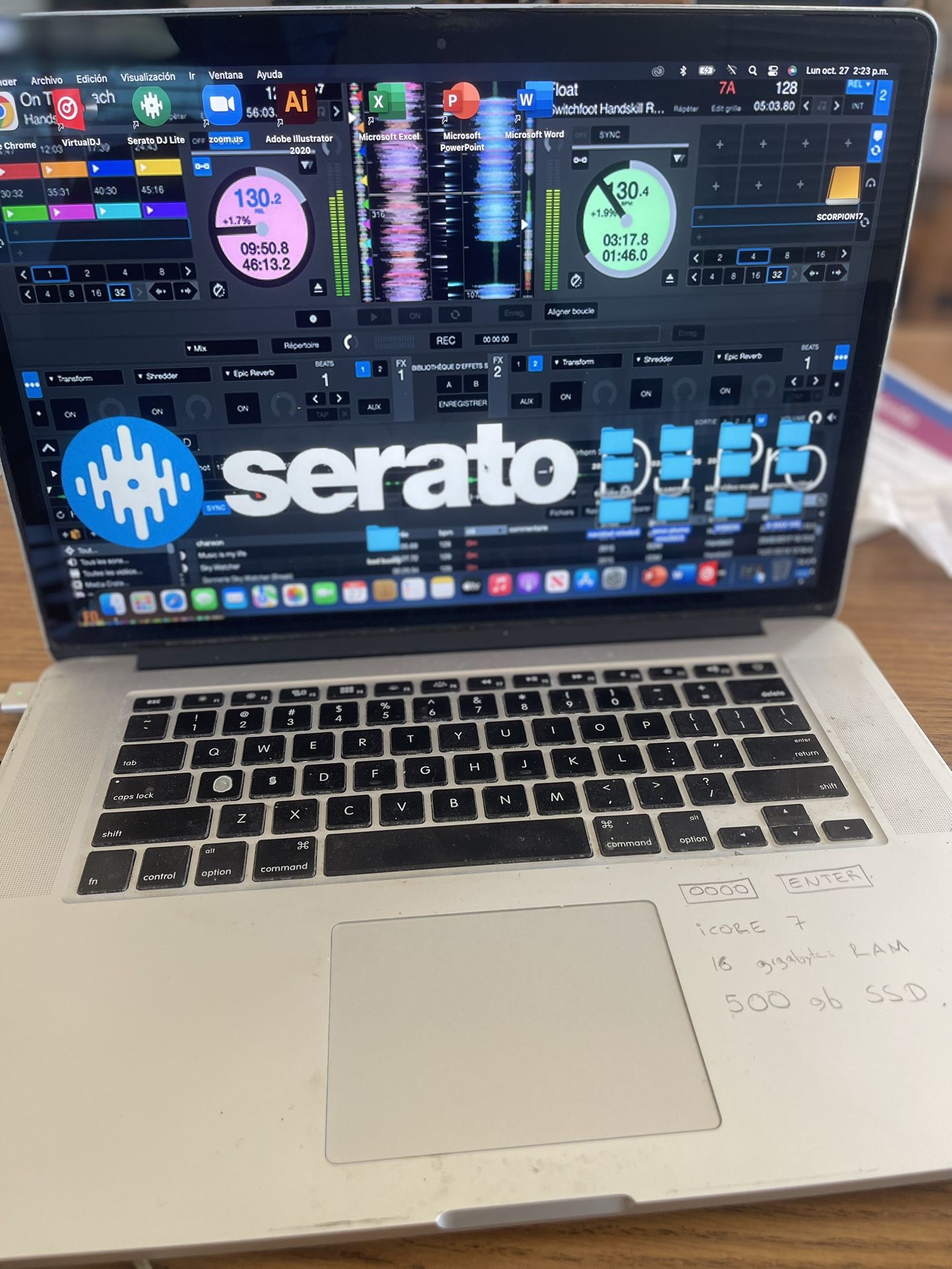 Grande laptop APPLE PRO iCORE 7 grande  16 ram. 500 SSD GIGABYTES  Precio $250 ✅TODOS LOS PROGRAMAS INCLUIDOS 👇👇👇👇👇👇👇👇 ✅VIRTUAL DJ 8 ✅SERATO D