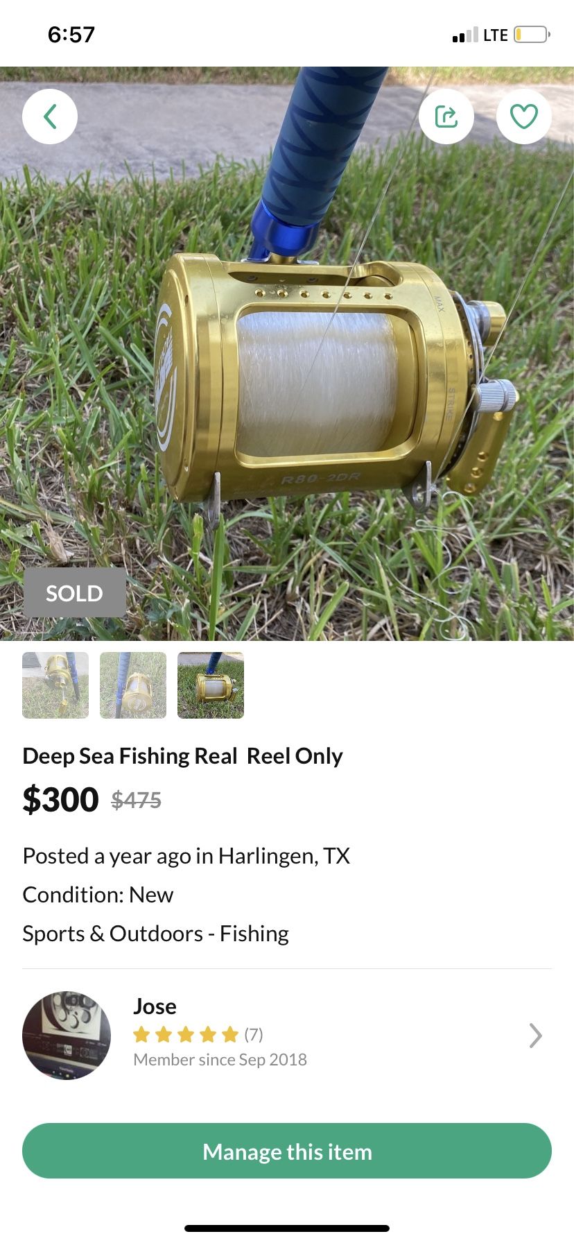 Deep Sea Fishing Real Reel Only