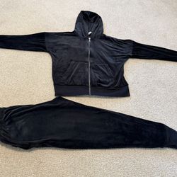 Black Velour Track Set Size Small