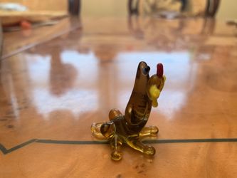 Dog puppy glass figurine