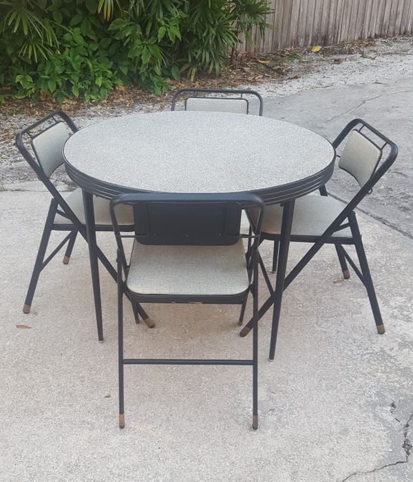Vintage Durham Samsonite Folding Round Kitchen Card Table Chairs For Sale In Orlando Fl Offerup