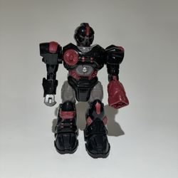 Hap-p-kid MARS Motorized Attack Robo Squad 7" Walking Robot Black & Red Working