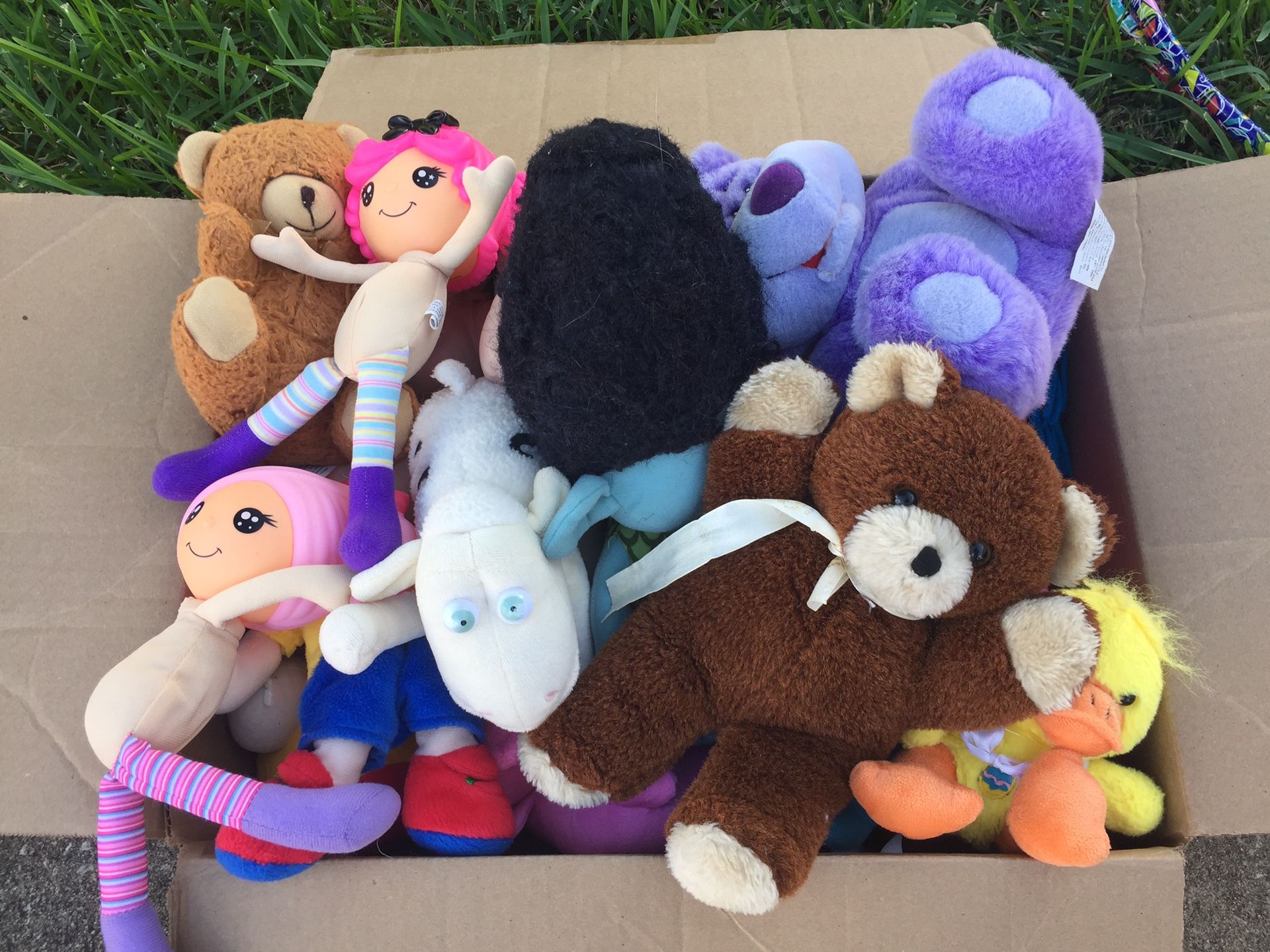 Box of Stuffed Animals/Dolls