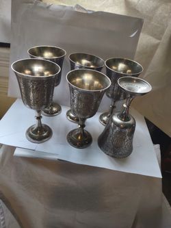 Z.Y INDIA WORLD CIFT Goblets Silver On Bass