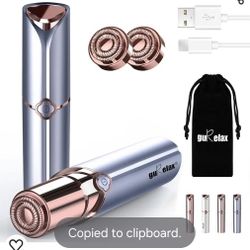 
Facial Hair Removal for Women(as seen on tv),Painless Hair Shaver Rechargeable,2 x Replacement Heads Included, Lady Face Electric Razor for Lip, Chin