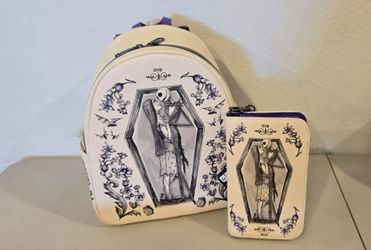 Loungefly The Nightmare Before Christmas Jack and Sally Mini Backpack and Wallet Set