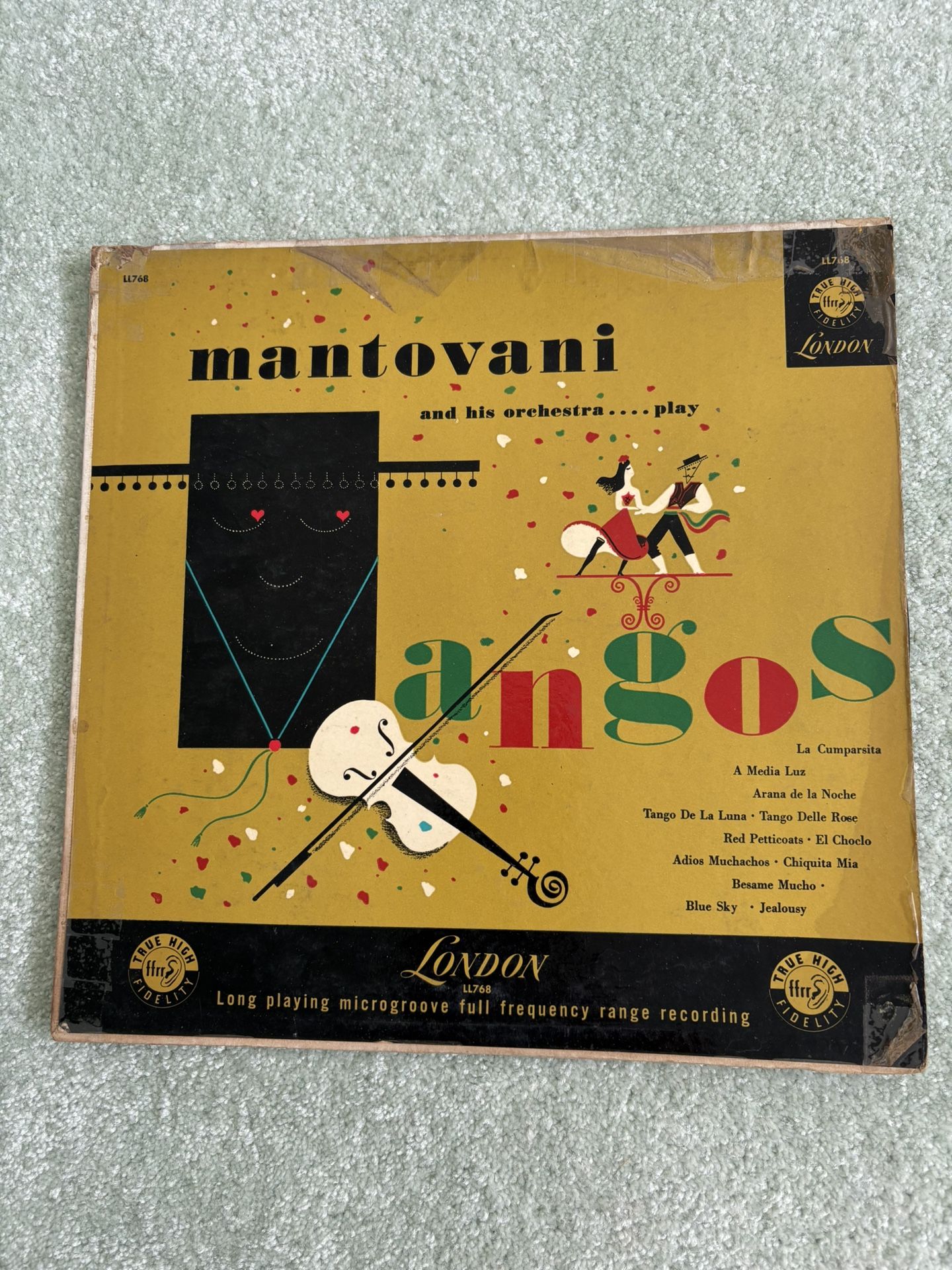 Mantovani And His Orchestra… Play An Album Of Favorite Tangos LP Record London LL768