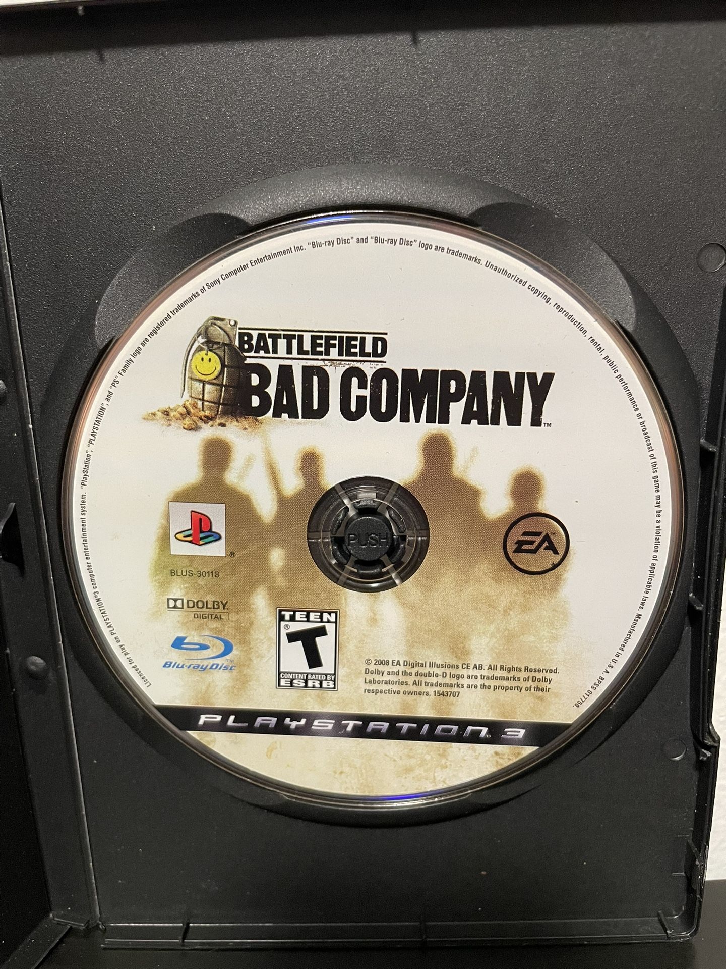 Battlefield Bad Company PS3 Playstation 3 Video Game Sony Retro 2008