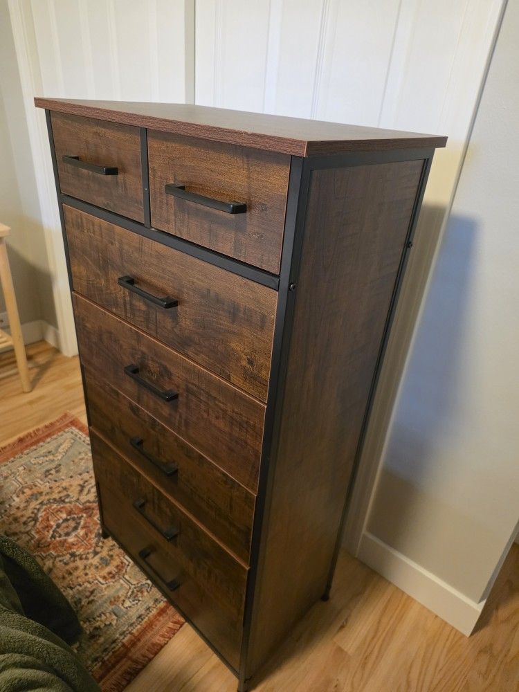 Faux Wood Tall Dresser