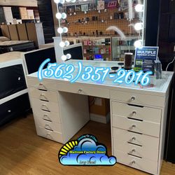 Led White Vanity Desk New Lights Stool Mueble 
