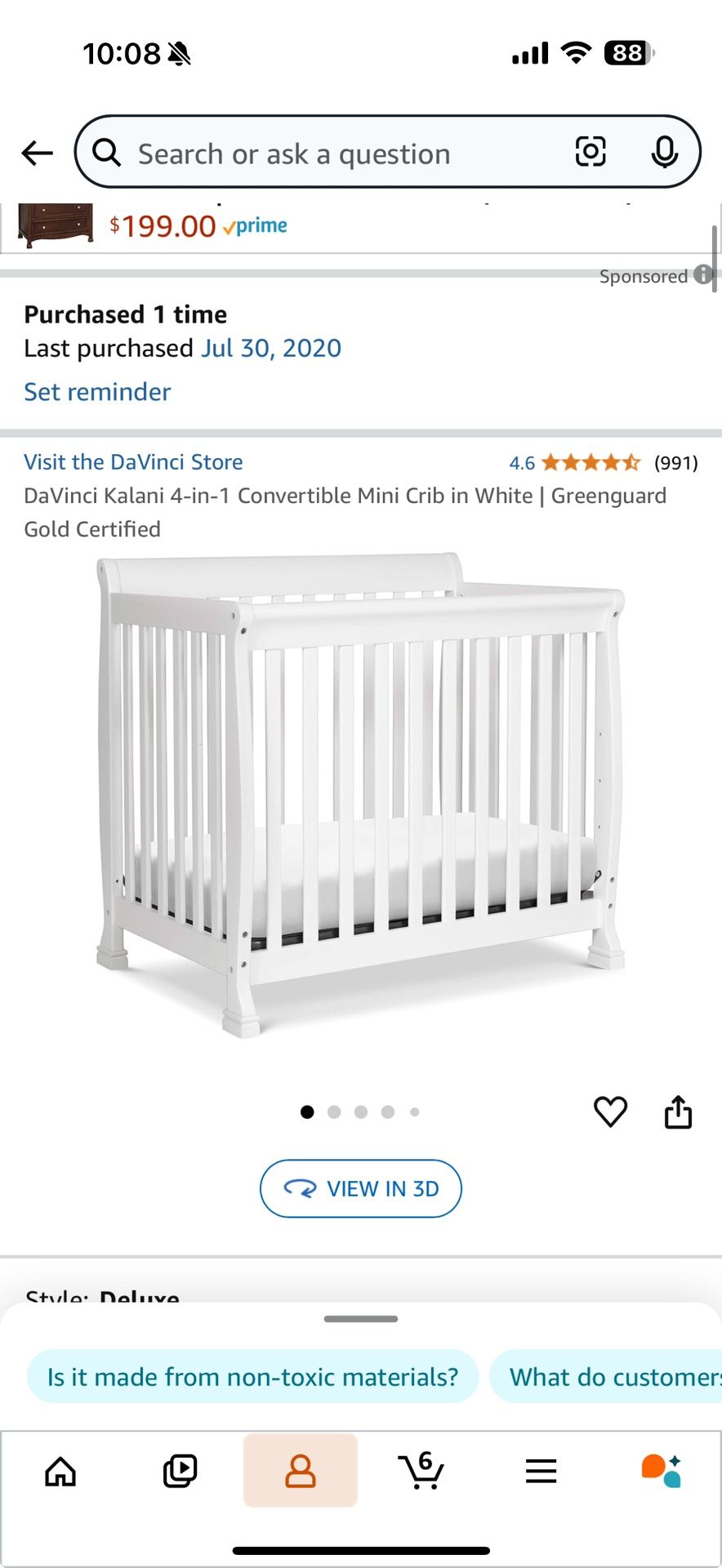 DaVinci Kalani 4-in-1 Convertible Mini Crib