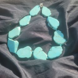 vintage antique large Turquoise necklace 