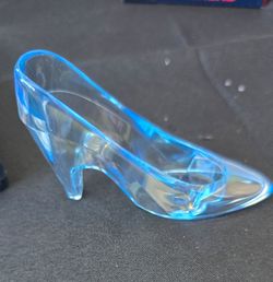 Clear Blue Plastic Slipper Figurine