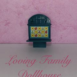 Vintage Fisher Price Loving Family Dollhouse Green Kitchen Spice Rack Shelf Food Frying Pan Holder 