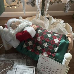 Vintage snoring whistling Sleeping Santa