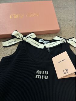 Black miu miu tank top