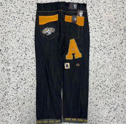 Red Ape Dark Wash Denim Jeans with Patches