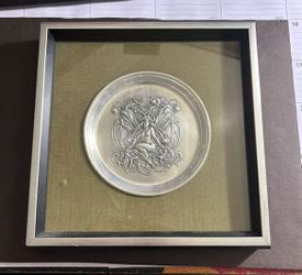 c1895 William B Kerr Sterling Silver Plaque With Fairy In Shadow Box Beautiful