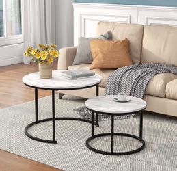 White nesting coffee table set of 2 - still in box!