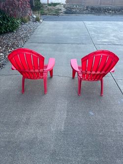 Red Plastic Outdoor Patio Chairs