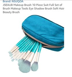 NSUQOA 10-Piece Makeup Brush Set with Case