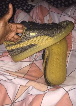 Gold & black basket Pumas sz 4.5 *WORN ONCE TOO BIG*