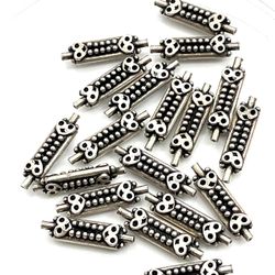 Lot Of 6 Sterling Silver Beads with Hearts
