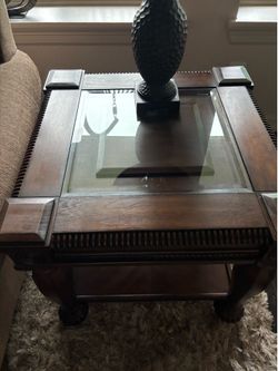 Glass side table