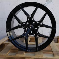 Set of 18” BBS MAGR Style Euro Performance Style Gloss Black Wheels Rims 18x8.5 +35 5x112 CB66.6