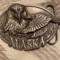 Alaska Belt Buckle Pewter