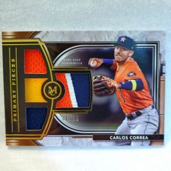 2021 Topps Museum Collection APQR-CC Carlos Correa Quad Relic 21/25 Game Used 