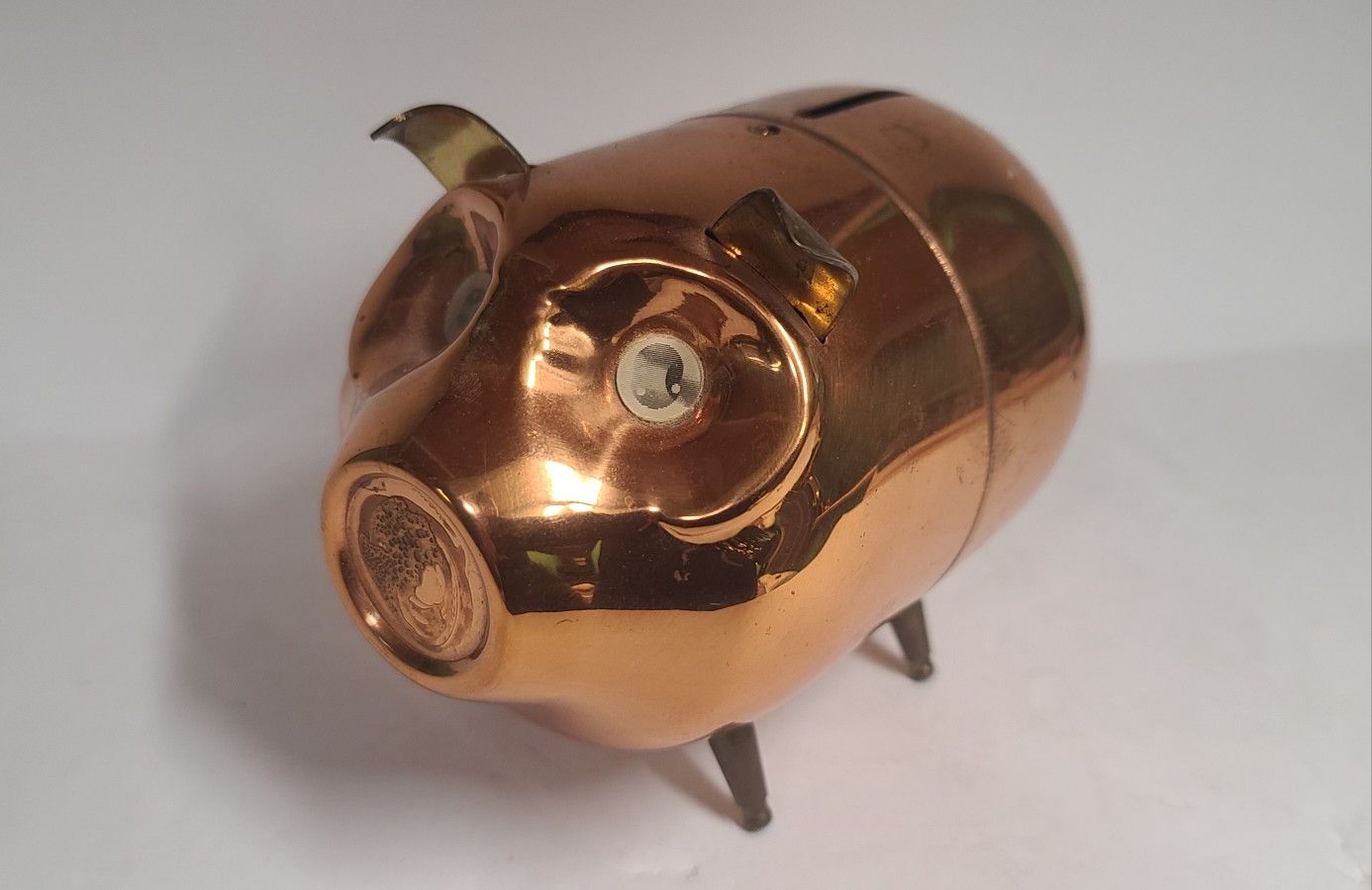 Vintage Copper Animated Piggy Bank 