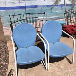 Set Of Crosley Metal Chairs 