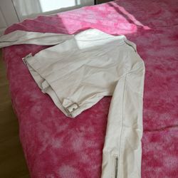 large white leather jacket 