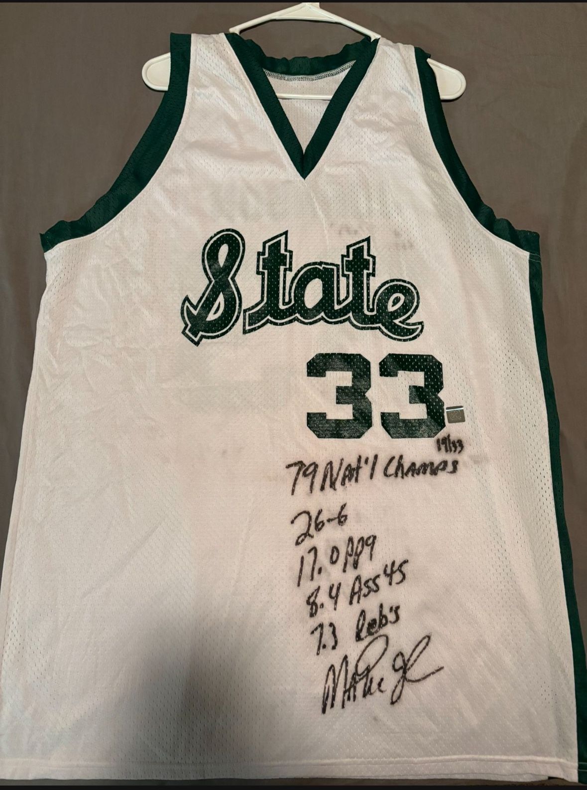 Magic Johnson Signed Jersey With Inscription JSA Letter
