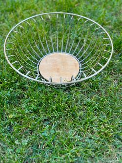 Wire Fruit Basket with bamboo base