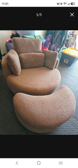 Swivel Chair With Storage Ottoman