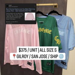 $375 EACH | SIZE S | Chrome Hearts Mesh Warm-Up Jerseys