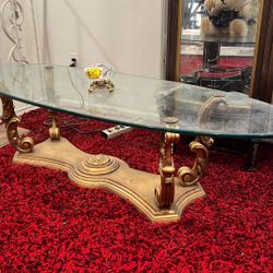 Vintage 1970 table with glass top