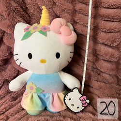 Unicorn Fairy Flower Crown Hello Kitty Pastel Plush Stuffed Animal